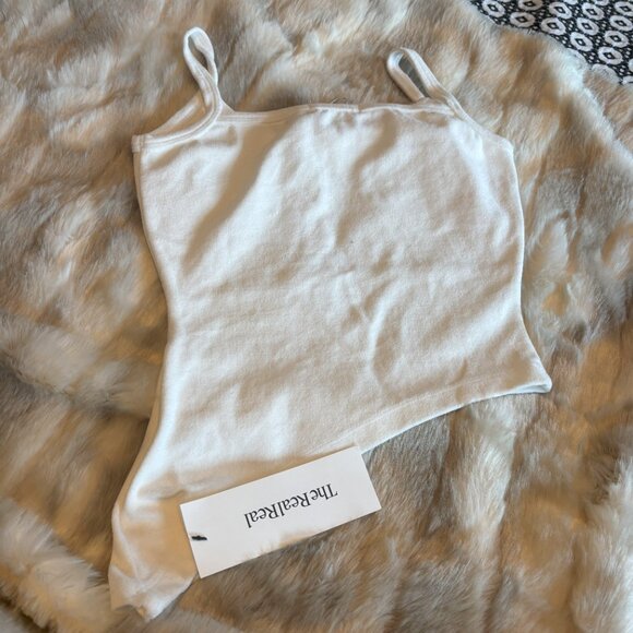 Frankies Bikinis Erma Terry Tank in White, Size Medium - Picture 4 of 4